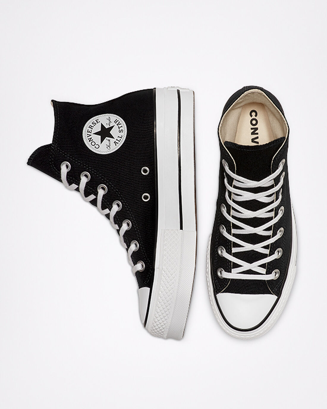 Women's Converse Chuck Taylor All Star Lift High Top Sneakers Black/White | Australia-17580