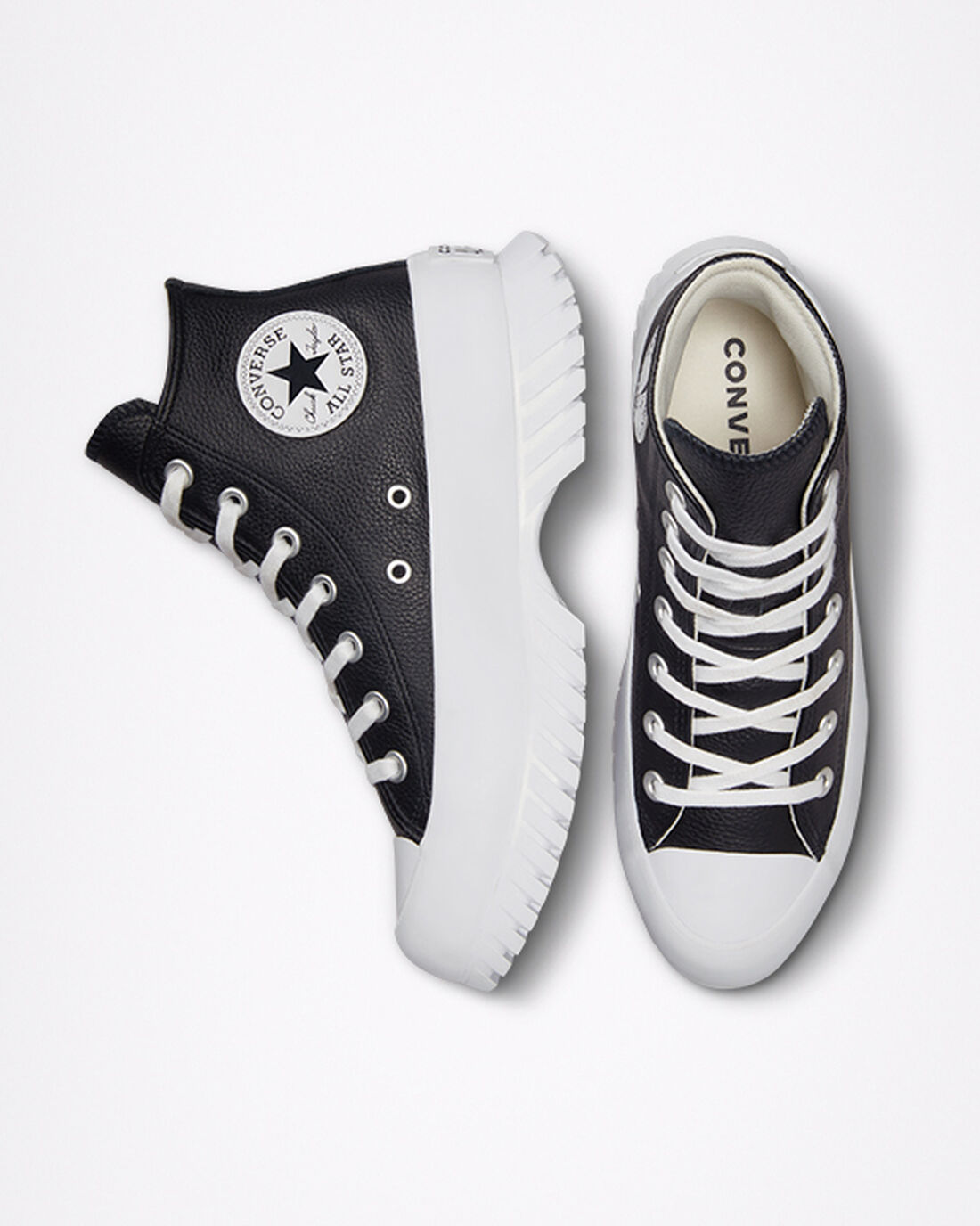 Women's Converse Chuck Taylor All Star Lugged 2.0 Leather High Top Shoes Black/White | Australia-23961