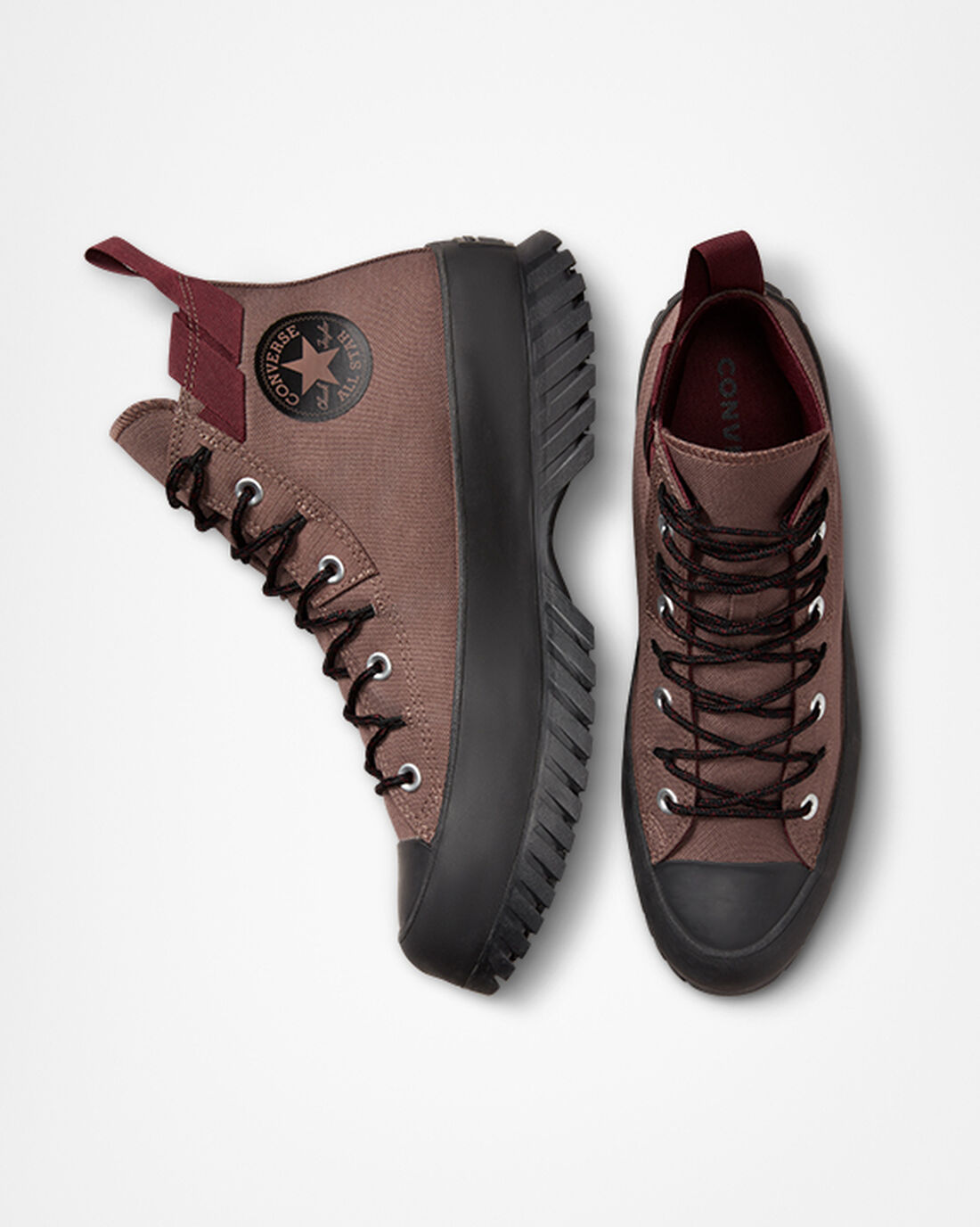 Women's Converse Chuck Taylor All Star Lugged 2.0 Rugged Basics High Top Sneakers Brown/Deep Burgundy | Australia-47235