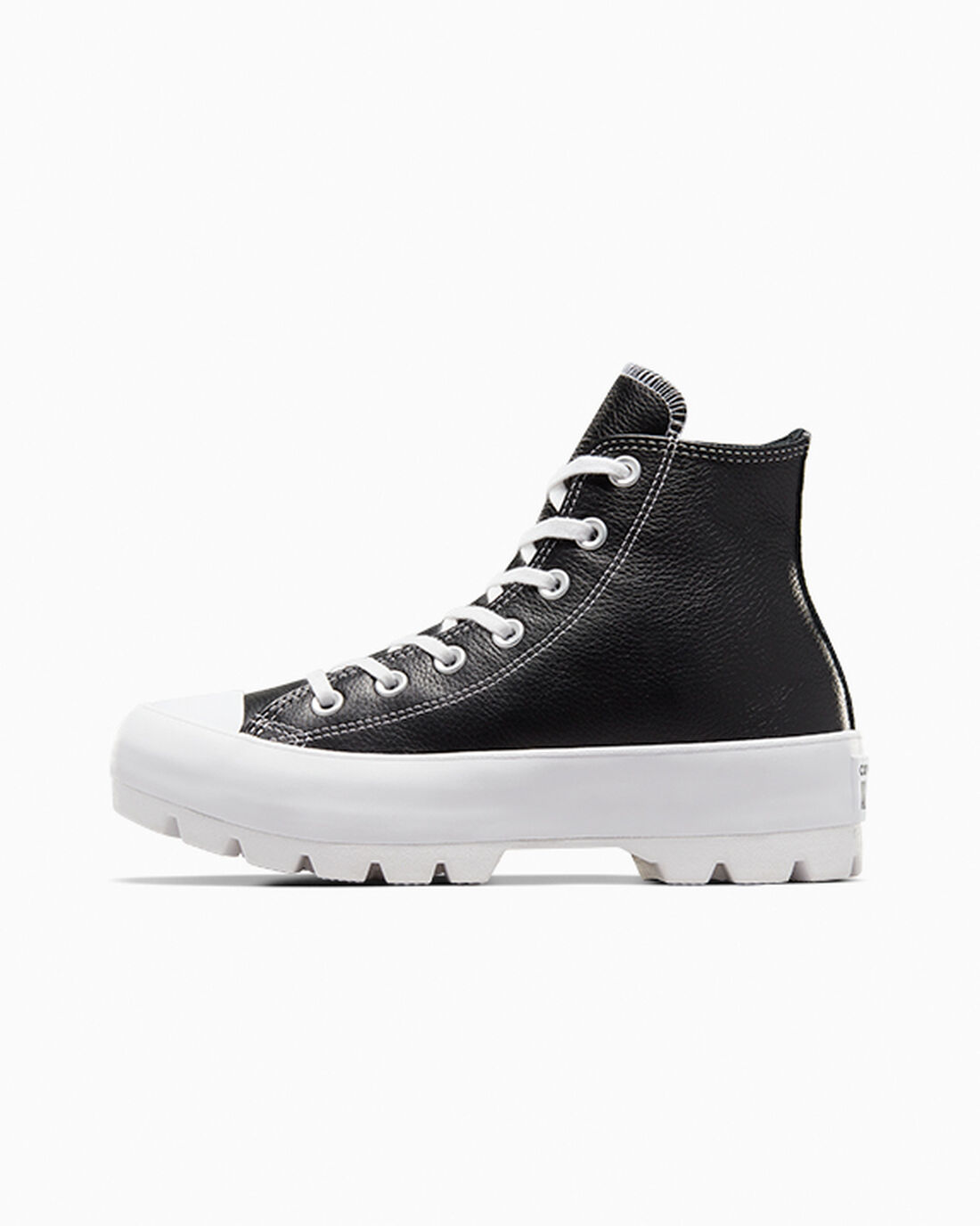 Women's Converse Chuck Taylor All Star Lugged Leather High Top Sneakers Black/White | Australia-47852