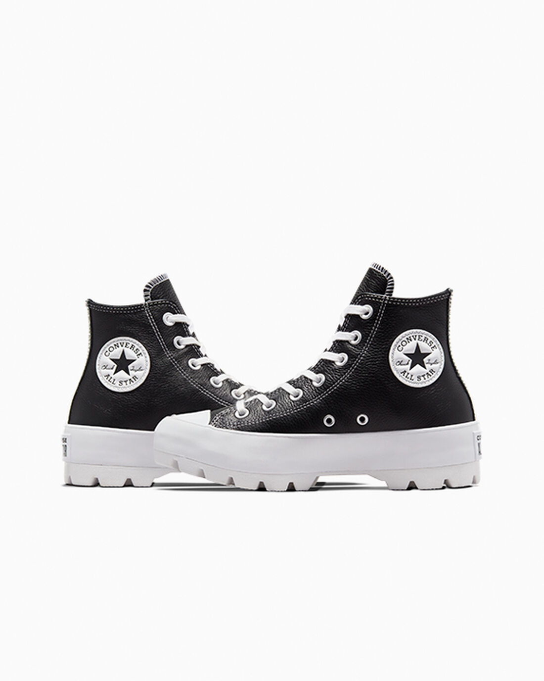 Women's Converse Chuck Taylor All Star Lugged Leather High Top Sneakers Black/White | Australia-47852