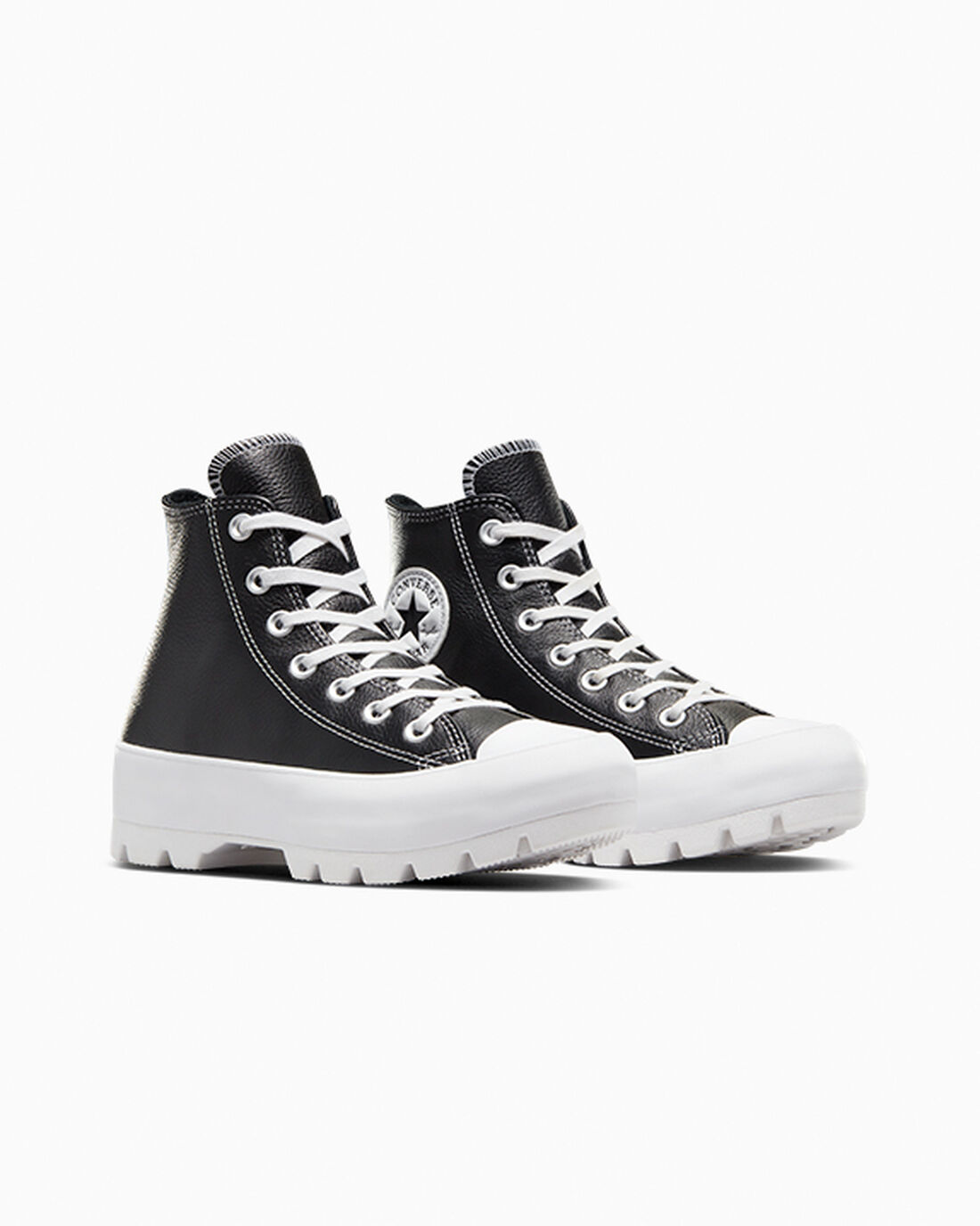 Women's Converse Chuck Taylor All Star Lugged Leather High Top Sneakers Black/White | Australia-47852