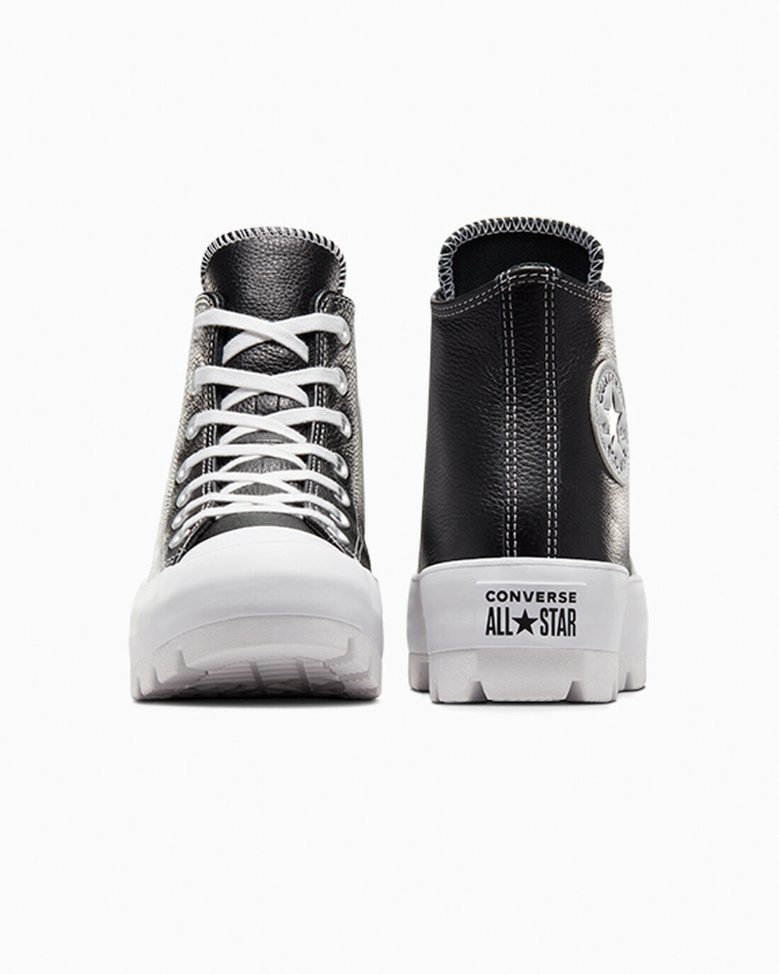 Women's Converse Chuck Taylor All Star Lugged Leather High Top Sneakers Black/White | Australia-47852