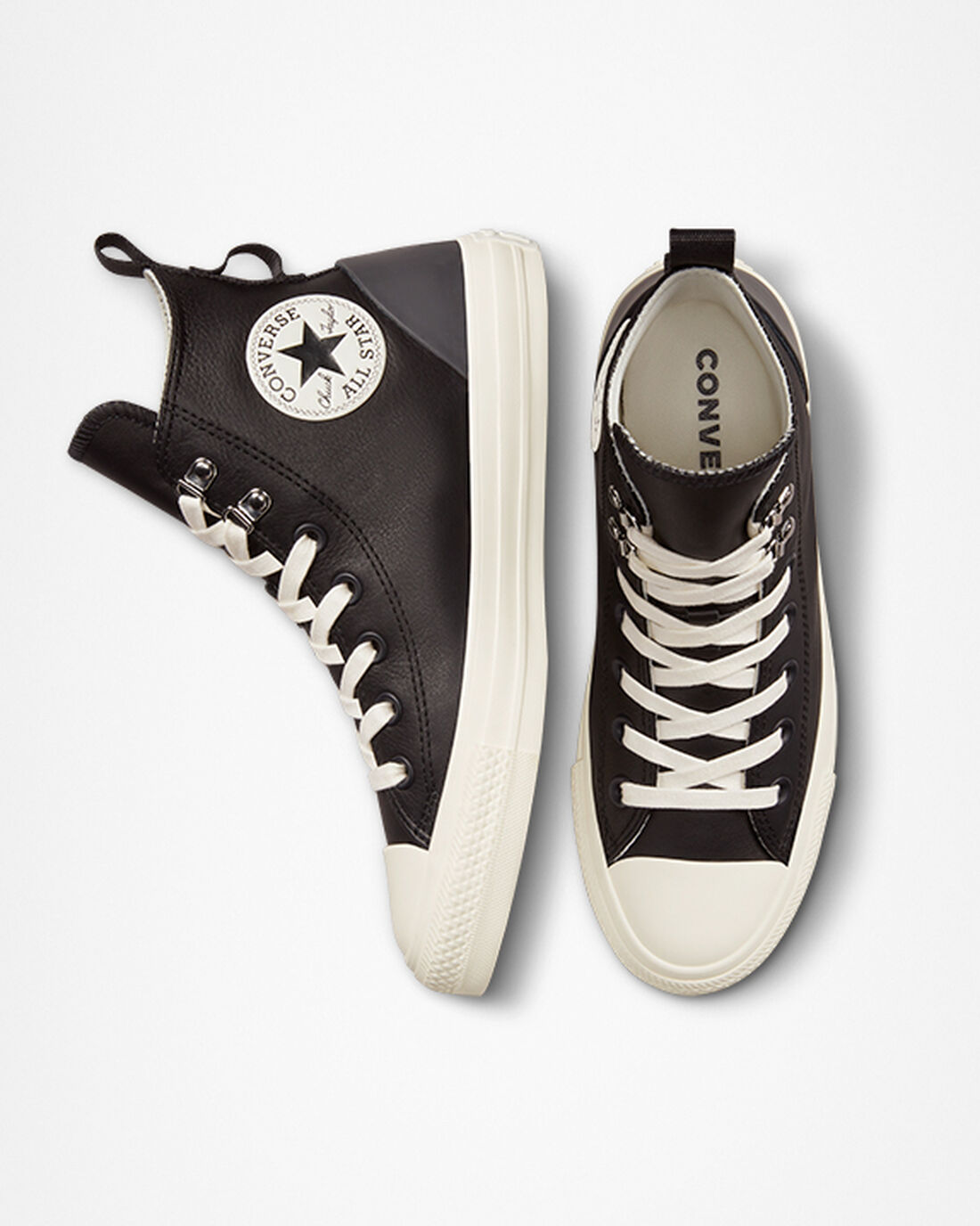 Women's Converse Chuck Taylor All Star Leather Hike High Top Sneakers Black | Australia-72509