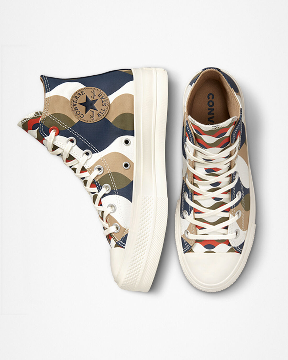 Women's Converse Chuck Taylor All Star Lift High Top Shoes Obsidian/Khaki | Australia-81523