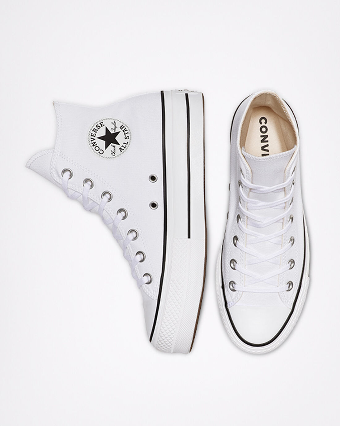 Women's Converse Chuck Taylor All Star Lift High Top Sneakers White/Black/White | Australia-82194