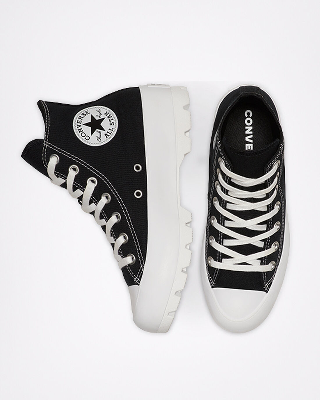 Women's Converse Chuck Taylor All Star Lugged High Top Sneakers Black/White/Black | Australia-87345