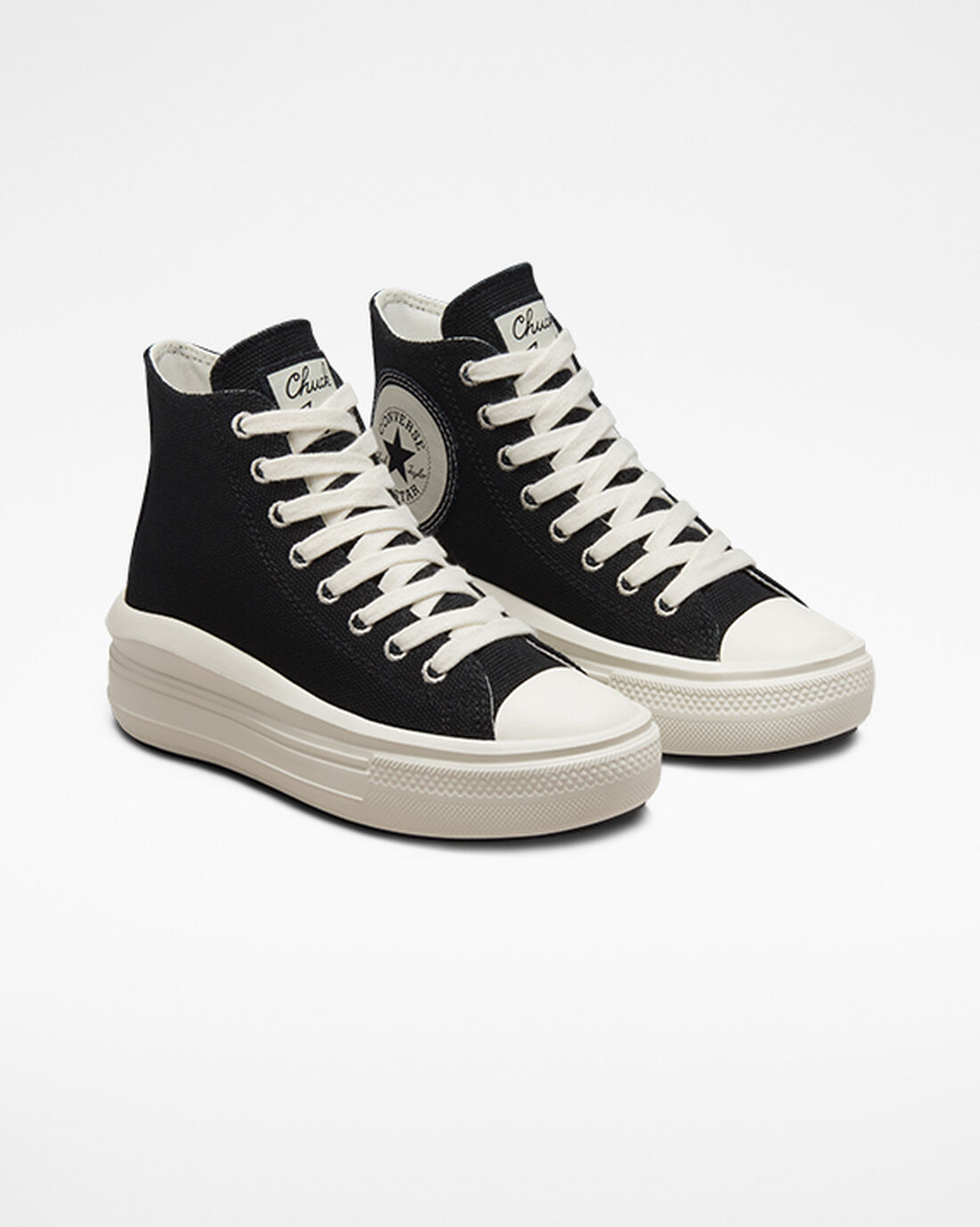 Women's Converse Chuck Taylor All Star Move High Top Sneakers Black/Beige White | Australia-31659