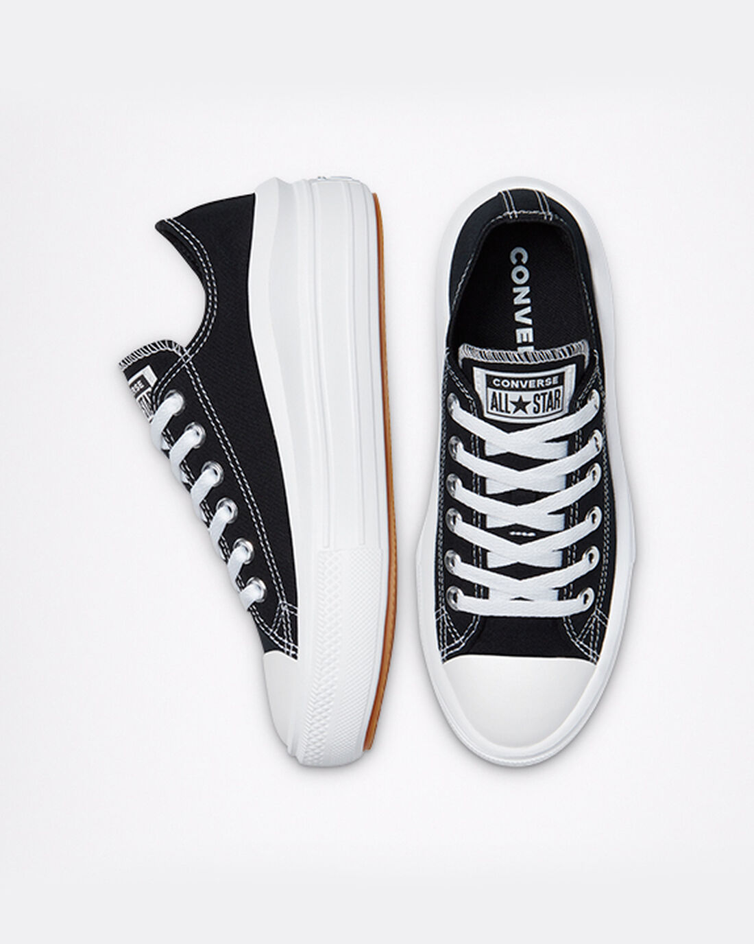 Women's Converse Chuck Taylor All Star Move Sneakers Black/White | Australia-54201