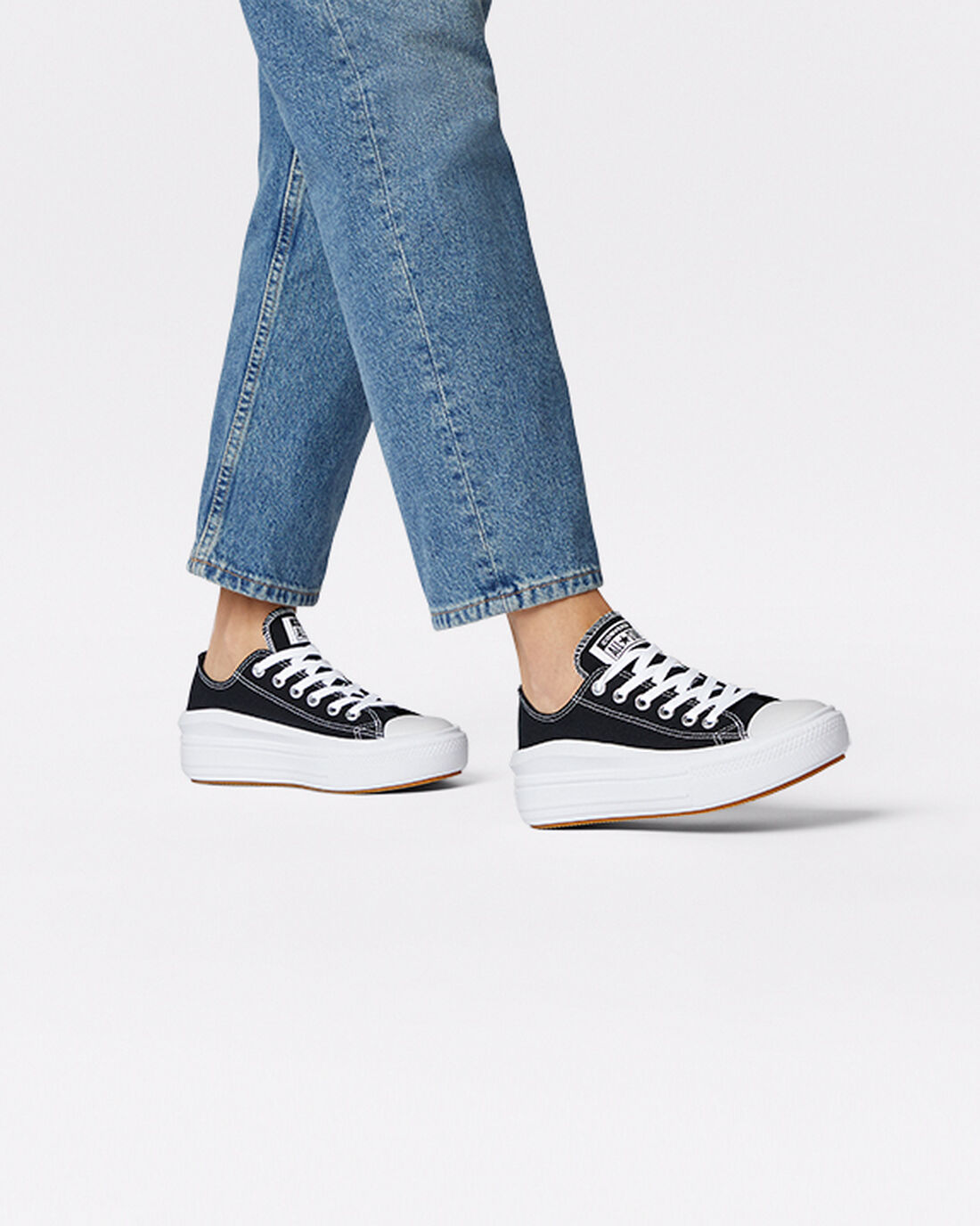 Women's Converse Chuck Taylor All Star Move Sneakers Black/White | Australia-54201