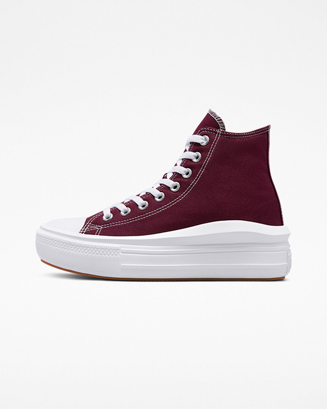 Women's Converse Chuck Taylor All Star Move High Top Sneakers Dark Red/White | Australia-60597