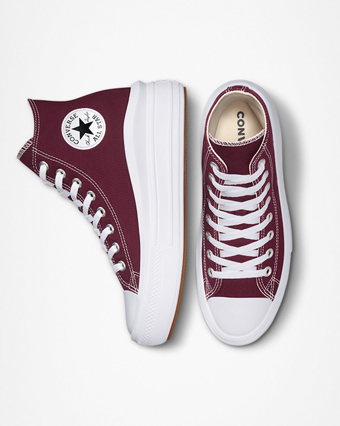 Women's Converse Chuck Taylor All Star Move High Top Sneakers Dark Red/White | Australia-60597