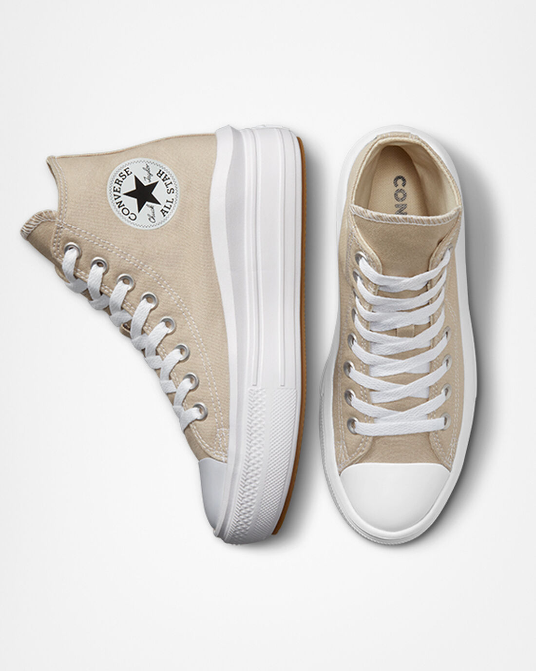 Women's Converse Chuck Taylor All Star Move High Top Sneakers Grey/White/Grey | Australia-76945