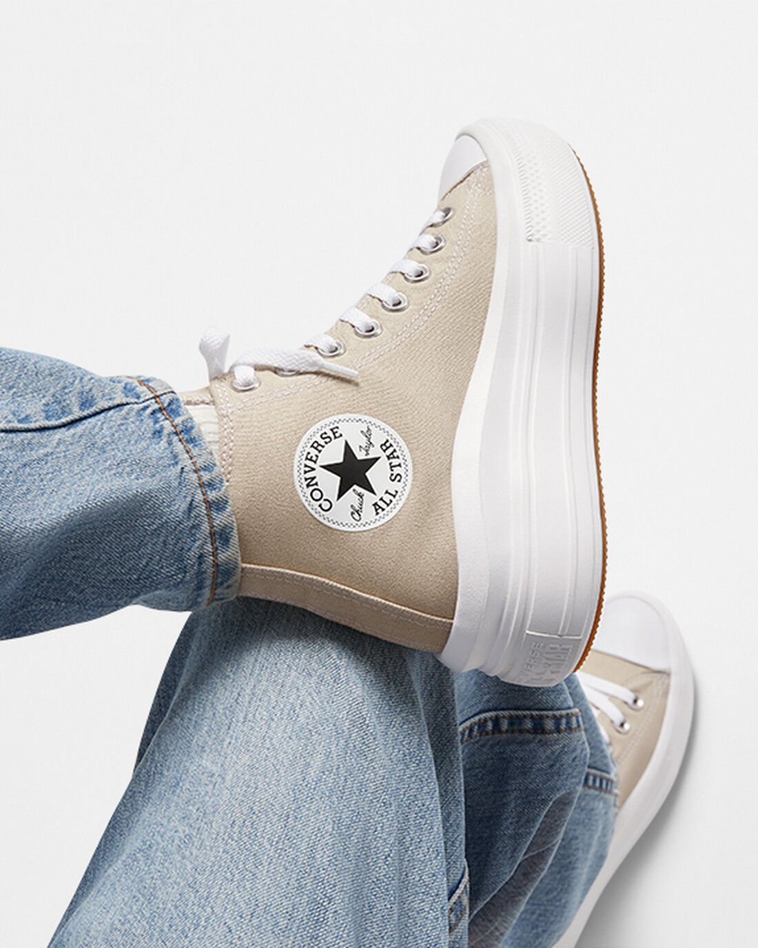 Women's Converse Chuck Taylor All Star Move High Top Sneakers Grey/White/Grey | Australia-76945