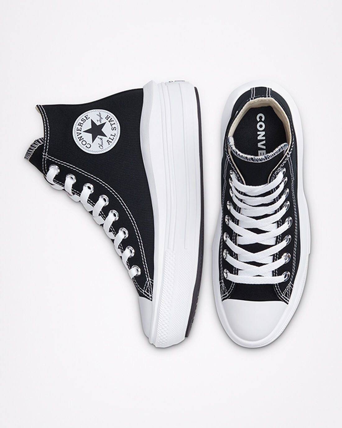 Women's Converse Chuck Taylor All Star Move High Top Sneakers Black/Beige White | Australia-81064