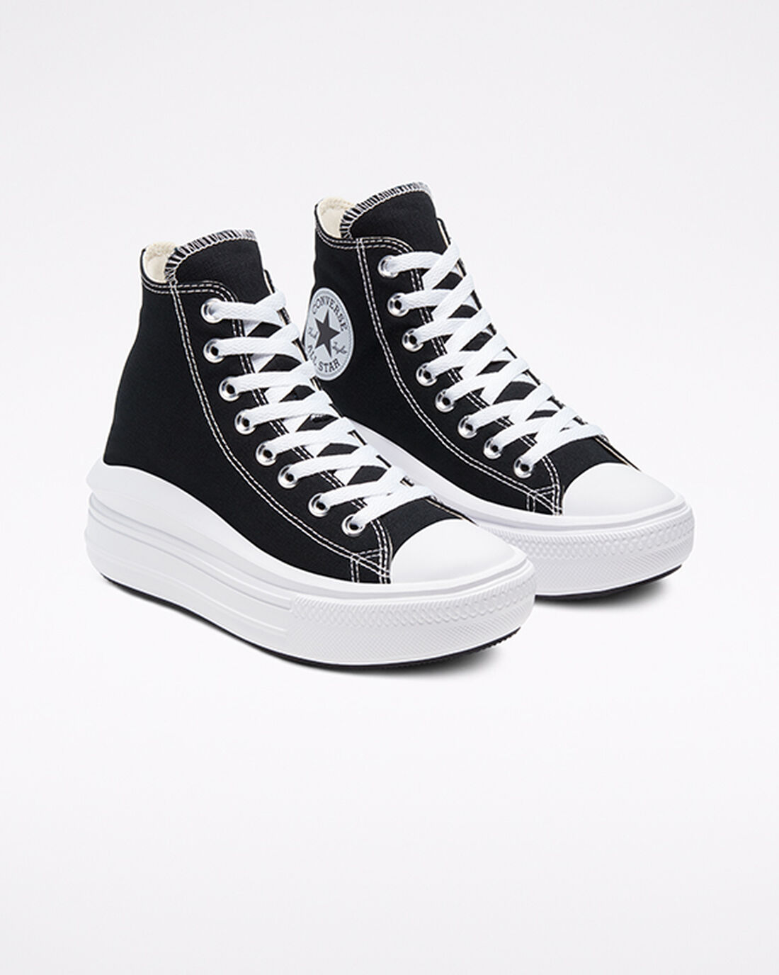 Women's Converse Chuck Taylor All Star Move High Top Sneakers Black/Beige White | Australia-81064