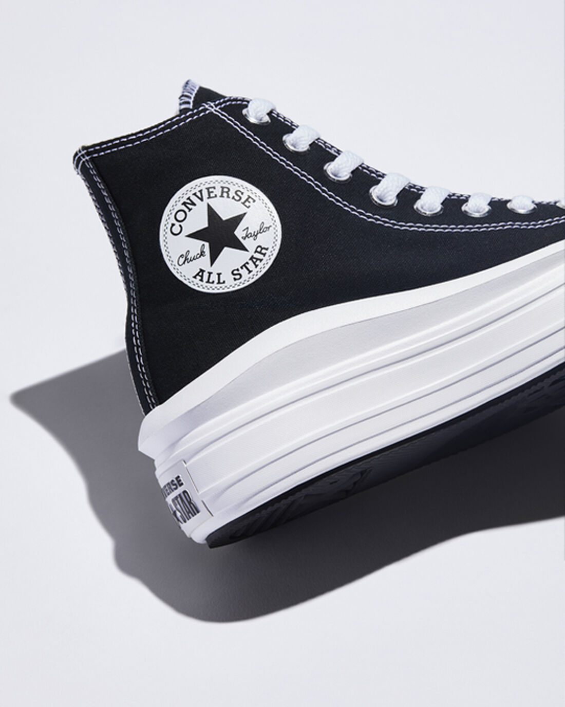 Women's Converse Chuck Taylor All Star Move High Top Sneakers Black/Beige White | Australia-81064