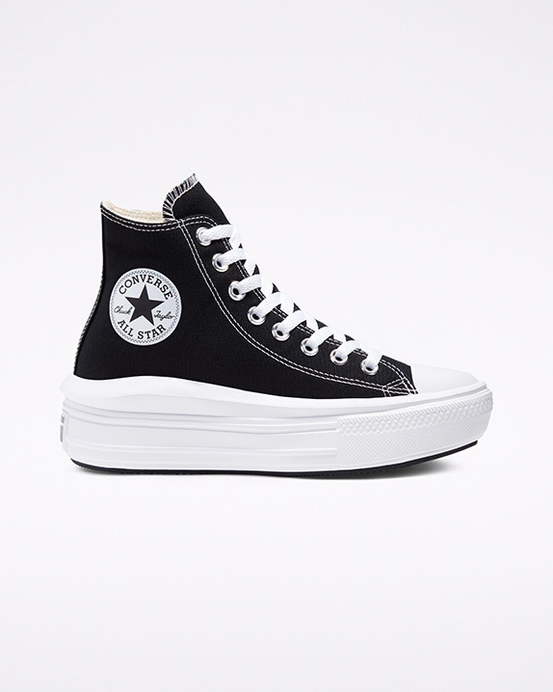 Women\'s Converse Chuck Taylor All Star Move High Top Sneakers Black/Beige White | Australia-81064