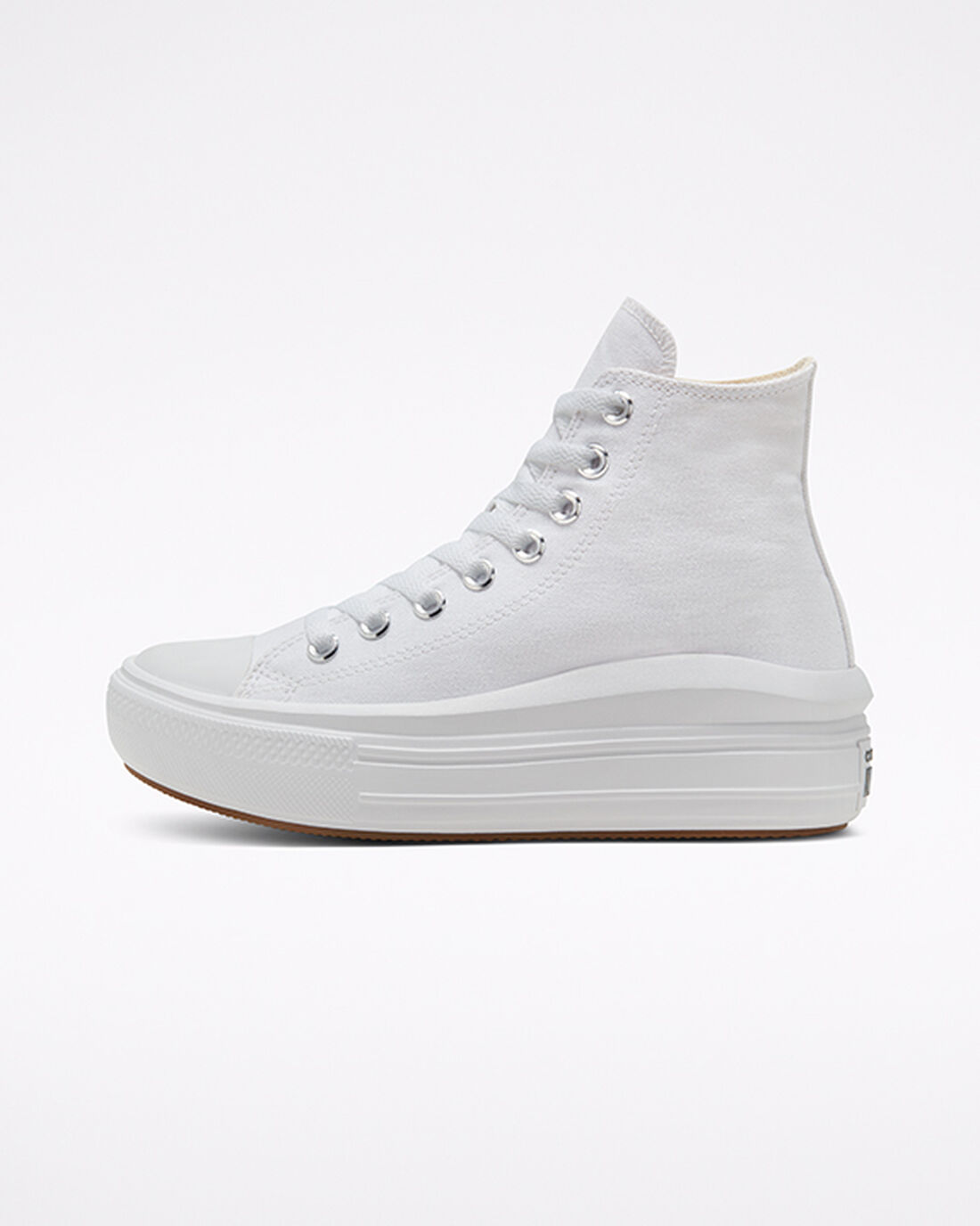 Women's Converse Chuck Taylor All Star Move High Top Sneakers White/Beige White/Black | Australia-94073