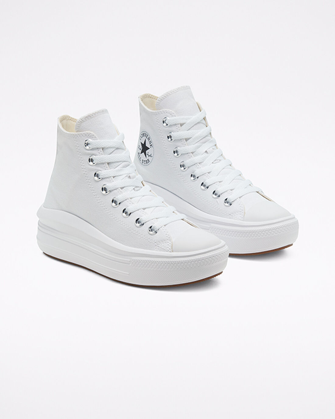 Women's Converse Chuck Taylor All Star Move High Top Sneakers White/Beige White/Black | Australia-94073