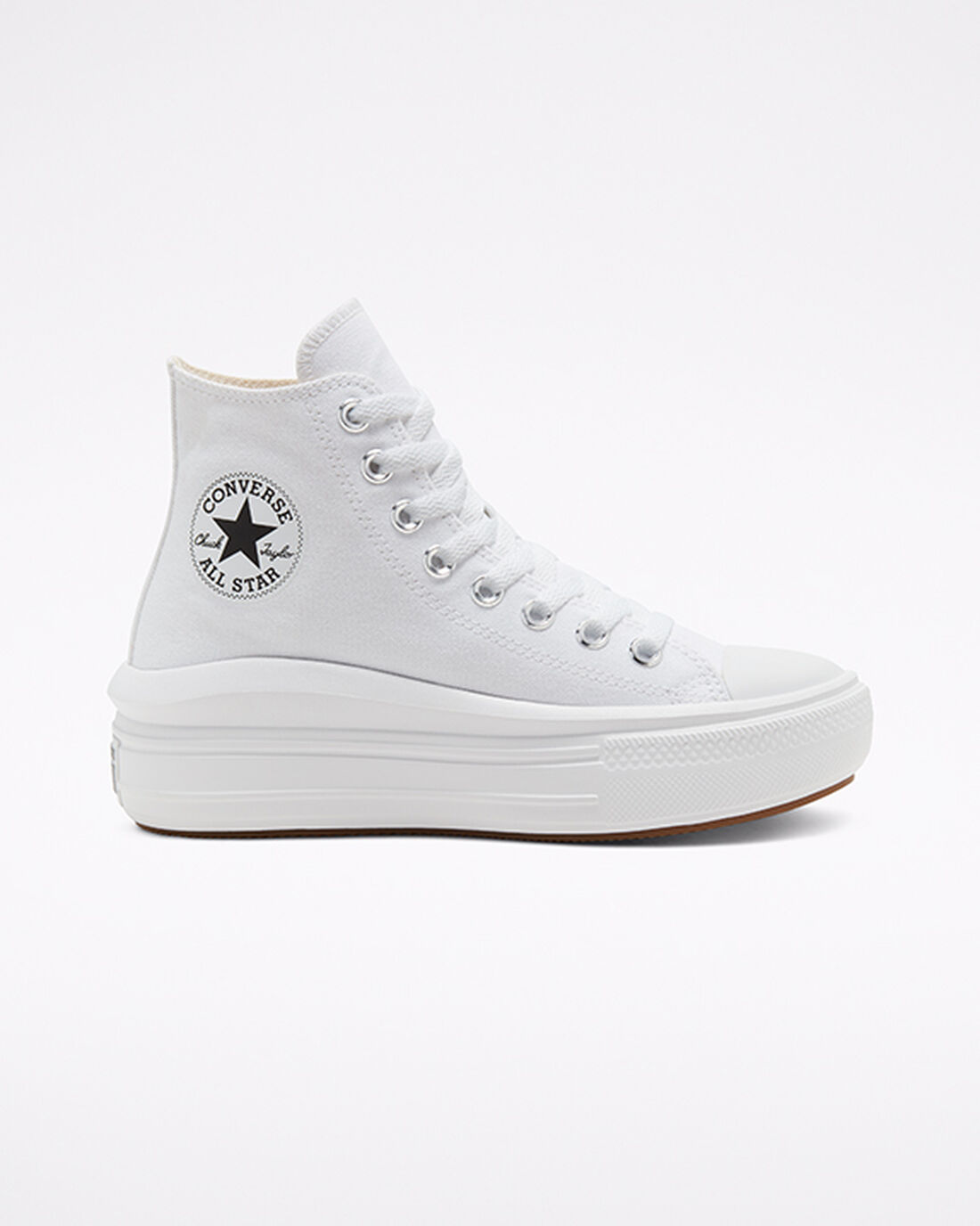 Women\'s Converse Chuck Taylor All Star Move High Top Sneakers White/Beige White/Black | Australia-94073