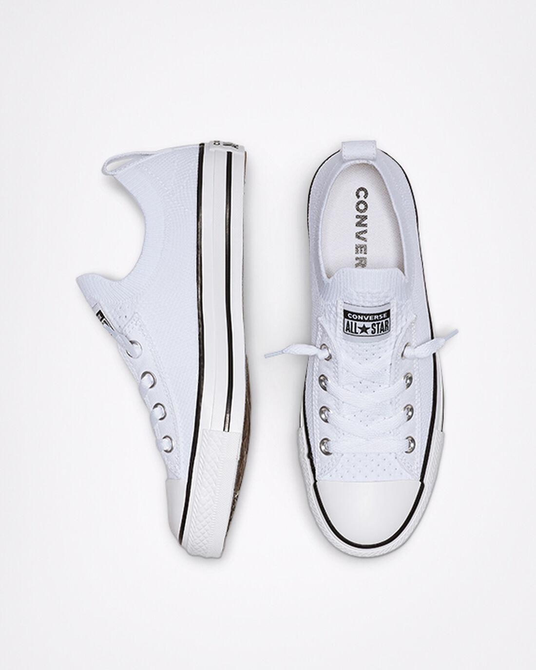 Women's Converse Chuck Taylor All Star Shoreline Knit Sneakers White/Black/White | Australia-87652