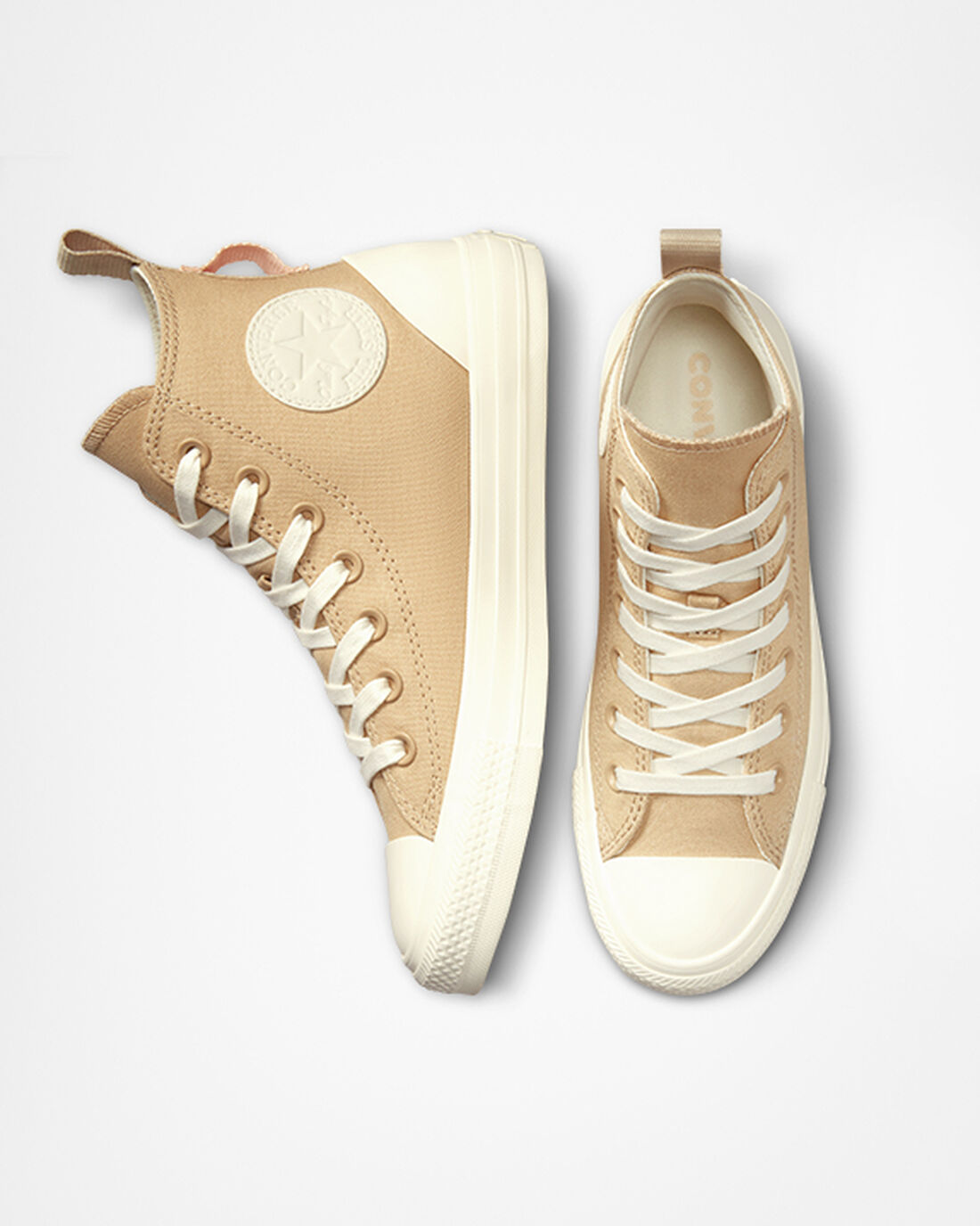 Women's Converse Chuck Taylor All Star Tonal Canvas High Top Sneakers Oat Milk/Egret/Cheeky Coral | Australia-64210