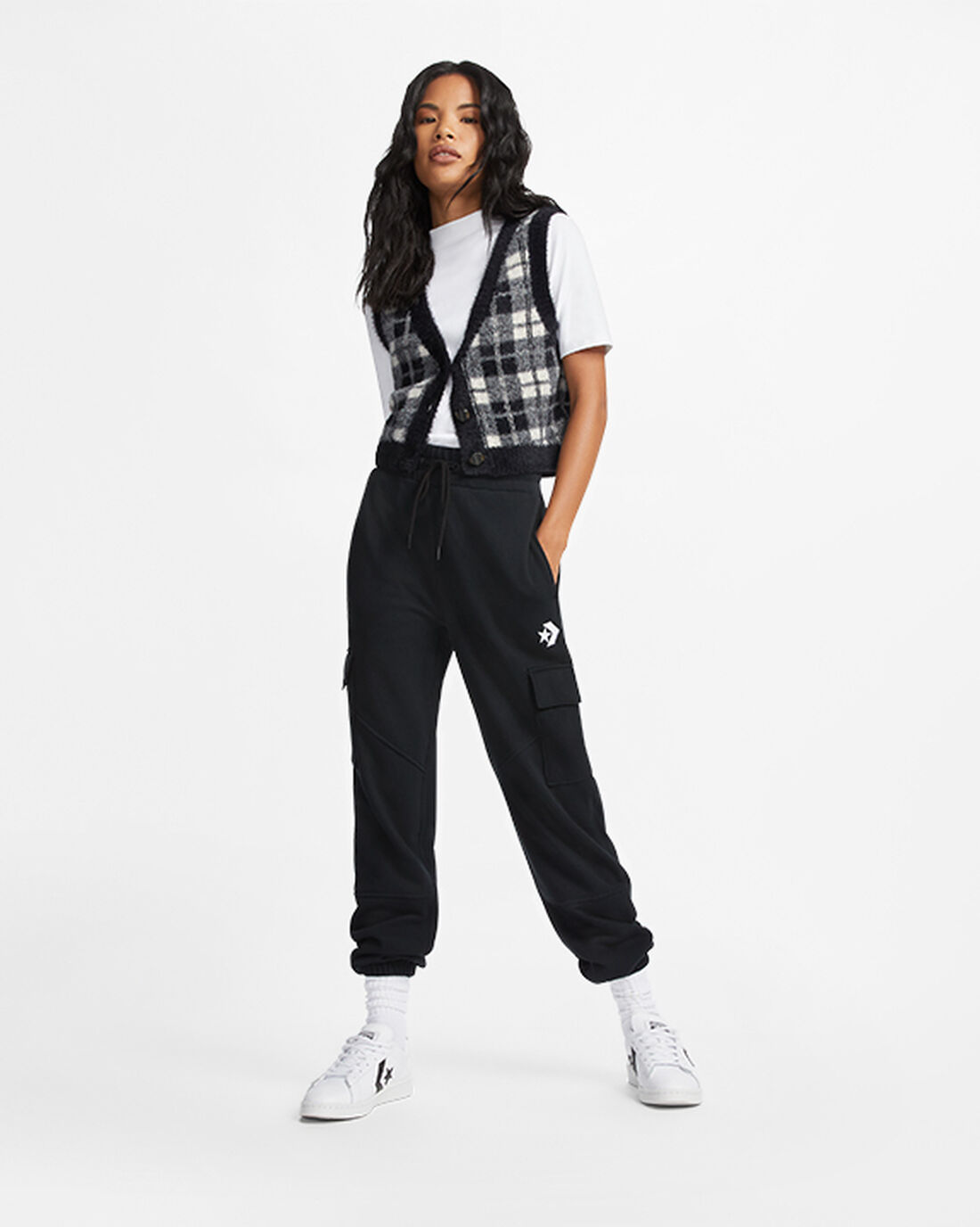 Women's Converse Classic Fit Cargo Jogger Pants Black | Australia-19287