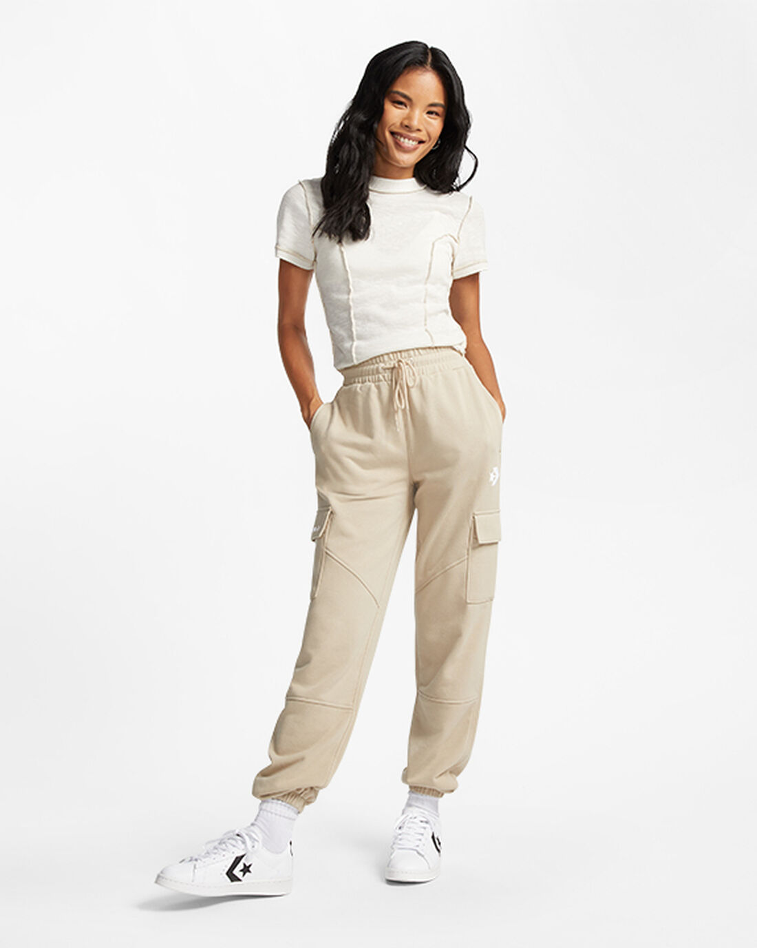 Women's Converse Classic Fit Cargo Jogger Pants Grey | Australia-28750