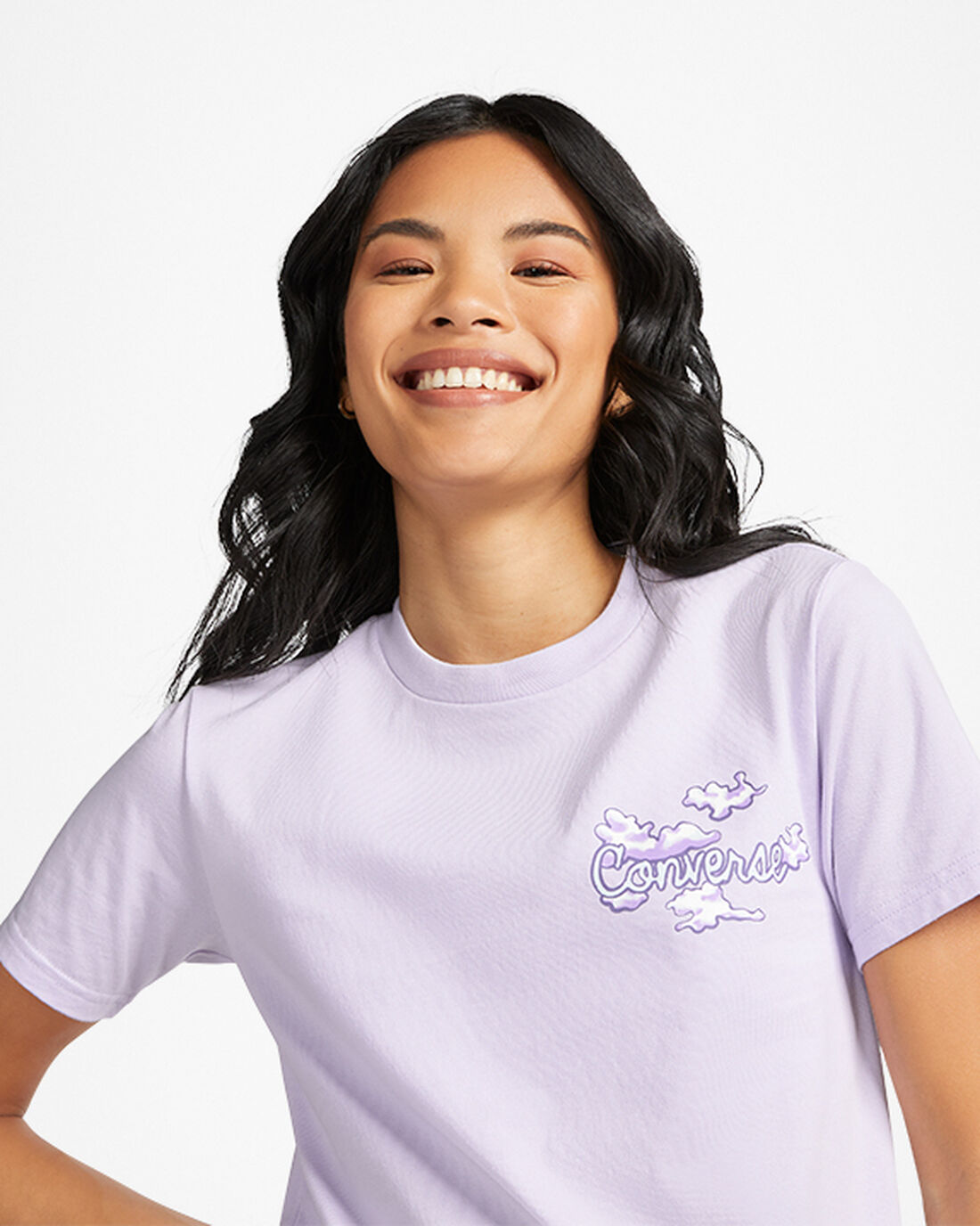 Women's Converse Dreamer Graphic T-Shirts Purple | Australia-94863