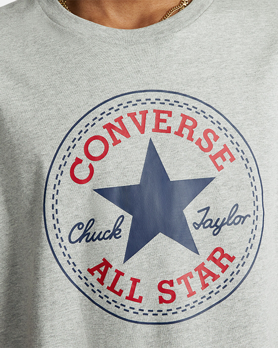 Women's Converse Go-To All Star Patch Standard Fit T-Shirts Grey | Australia-81204