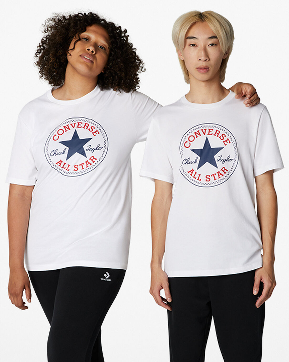 Women\'s Converse Go-To Chuck Taylor Classic Patch Standard Fit T-Shirts White | Australia-16795