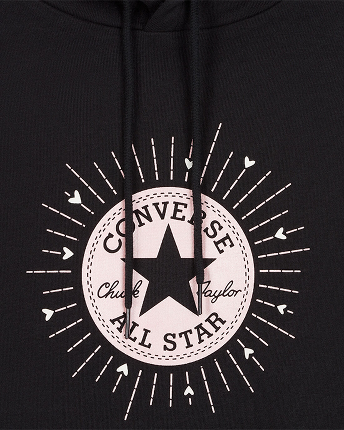 Women's Converse Radiating Love Graphic Pullover Hoodies Black | Australia-05491