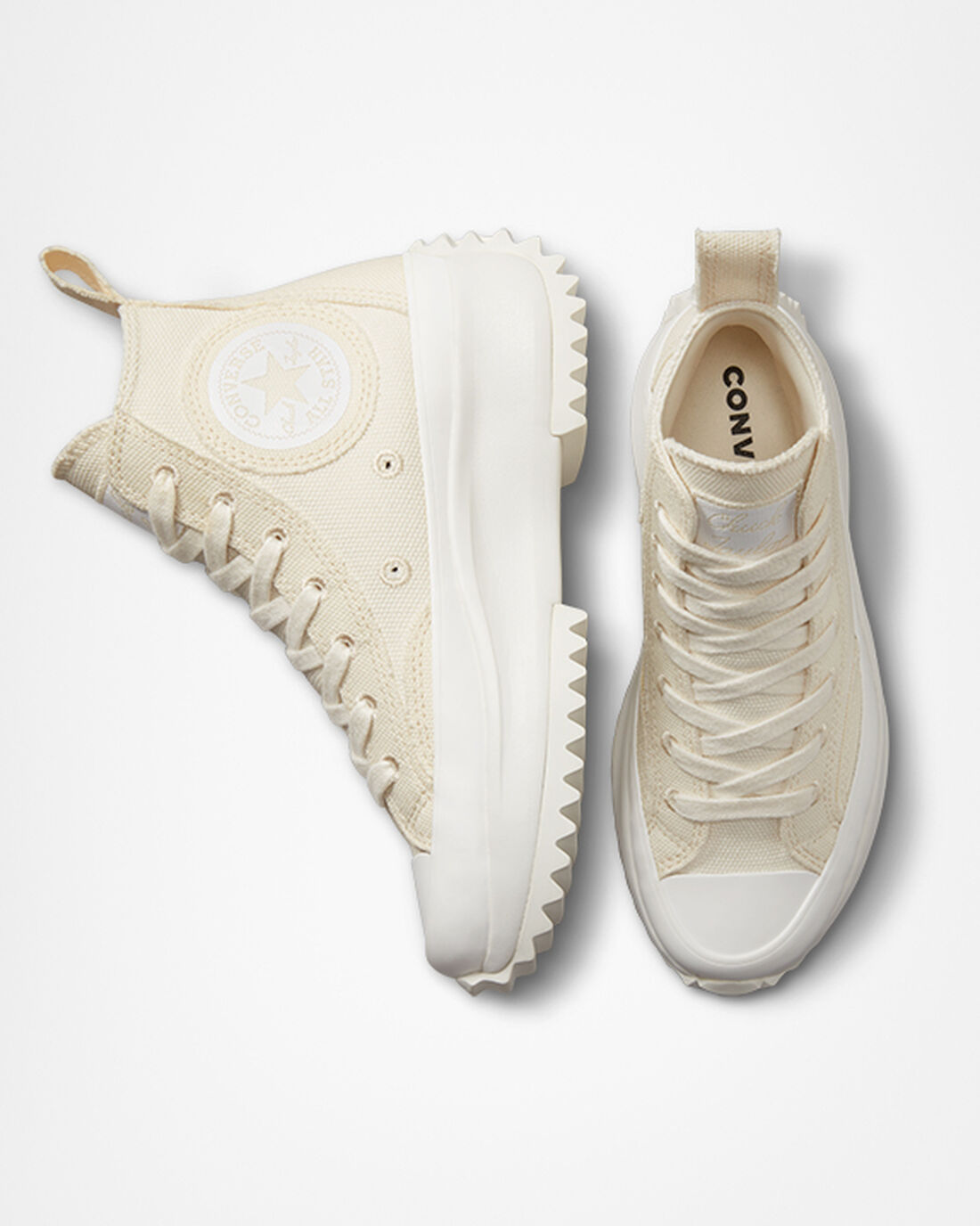 Women's Converse Run Star Hike High Top Sneakers Beige/Beige White | Australia-01459