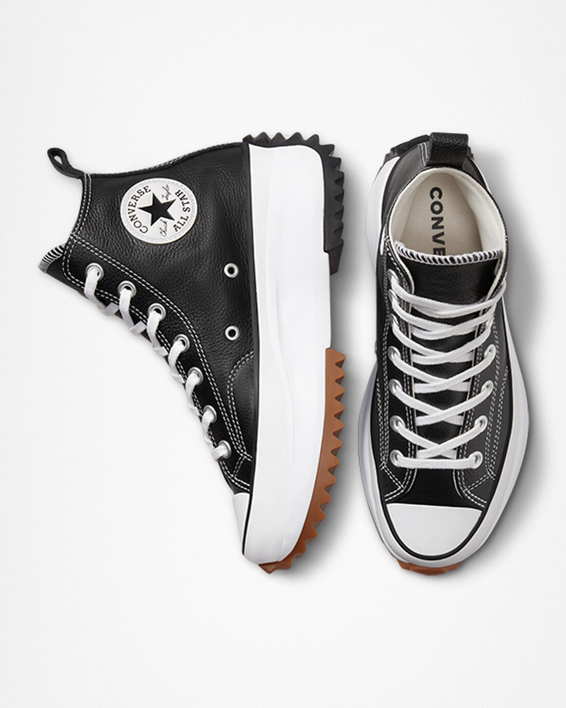 Women's Converse Run Star Hike High Top Sneakers Black/White | Australia-06581