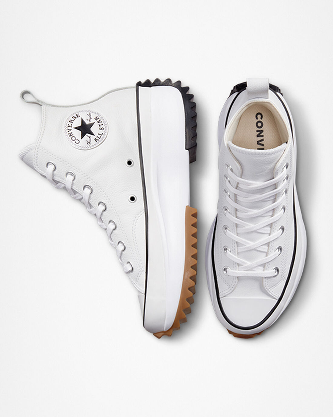 Women's Converse Run Star Hike High Top Sneakers White/Black | Australia-21507