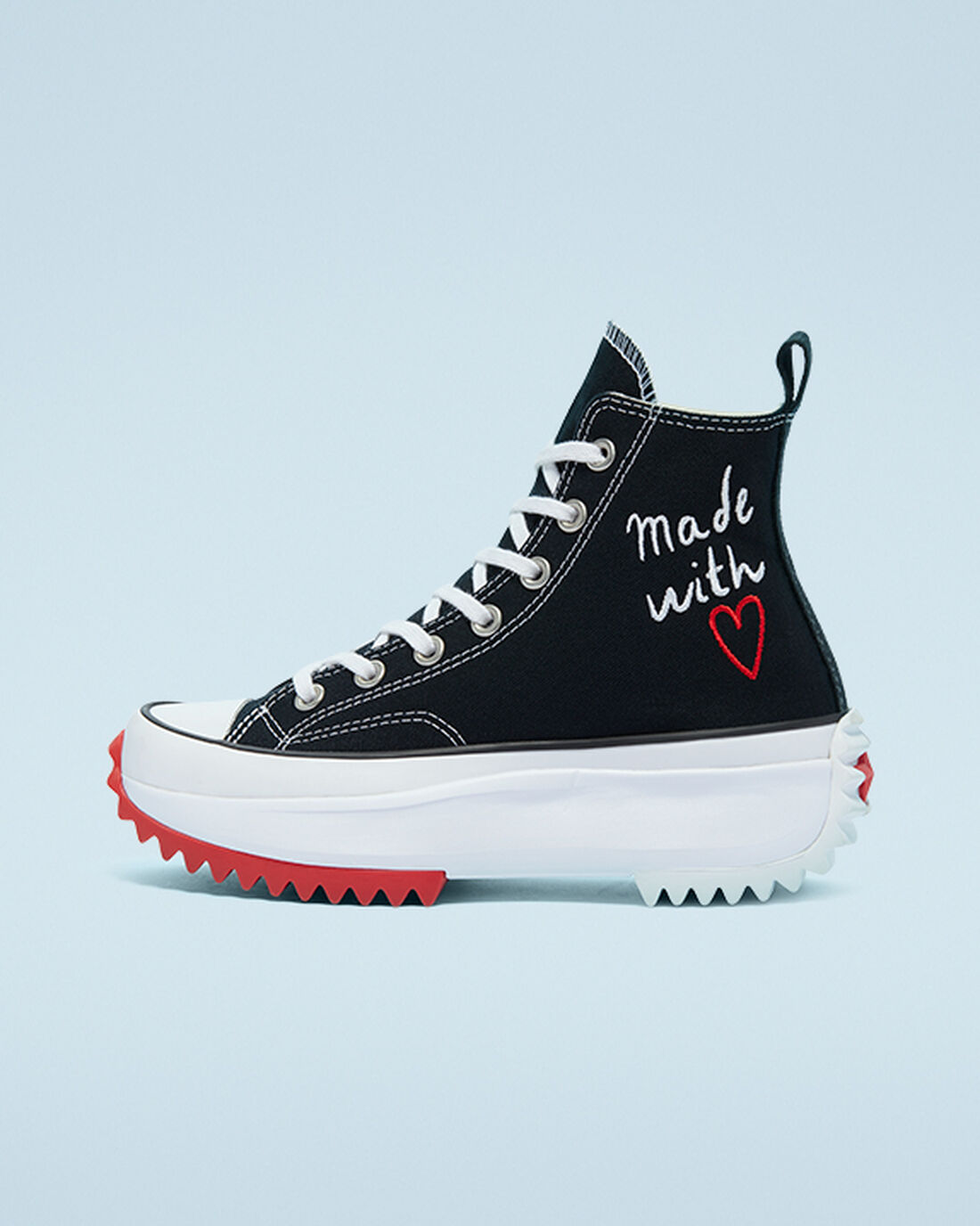 Women's Converse Run Star Hike High Top Sneakers Black/White/Red | Australia-28319