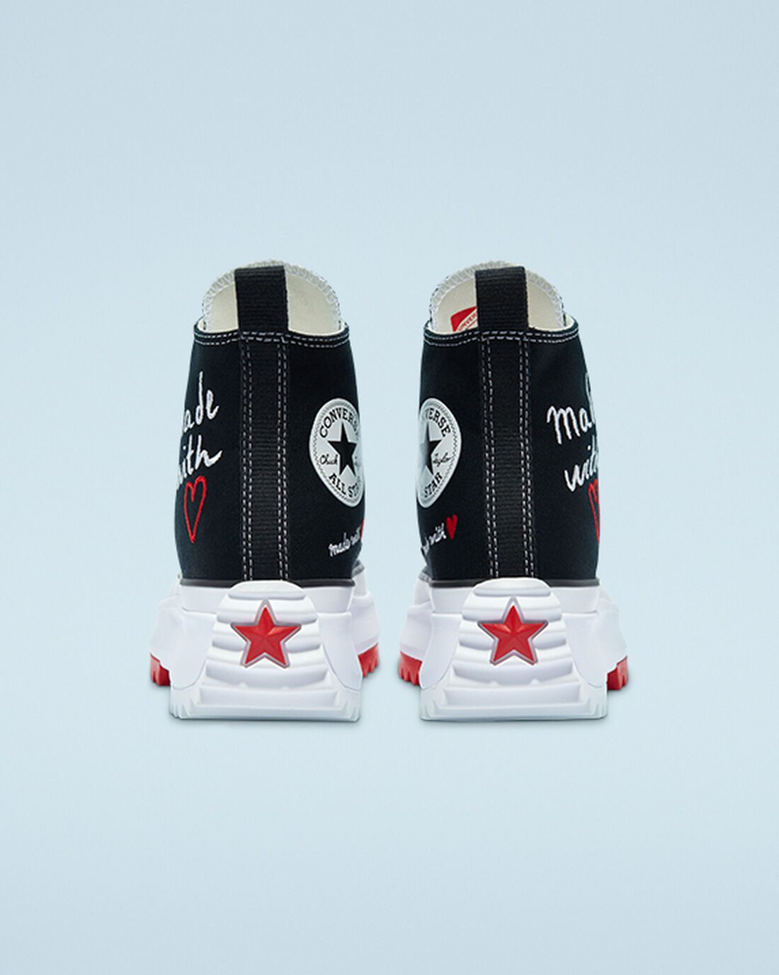 Women's Converse Run Star Hike High Top Sneakers Black/White/Red | Australia-28319