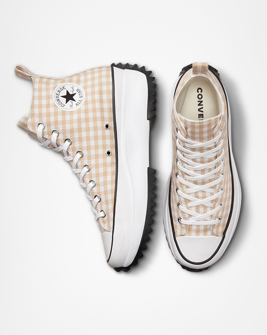 Women's Converse Run Star Hike High Top Sneakers Oat Milk/White/Black | Australia-63714