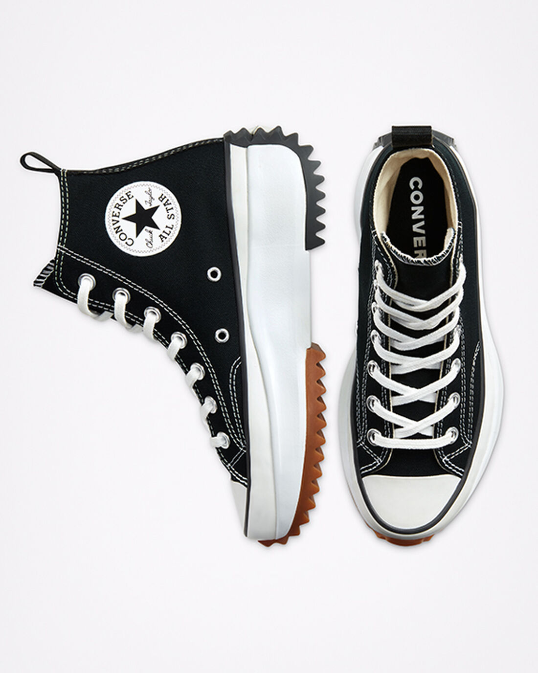 Women's Converse Run Star Hike High Top Sneakers Black/White | Australia-80452