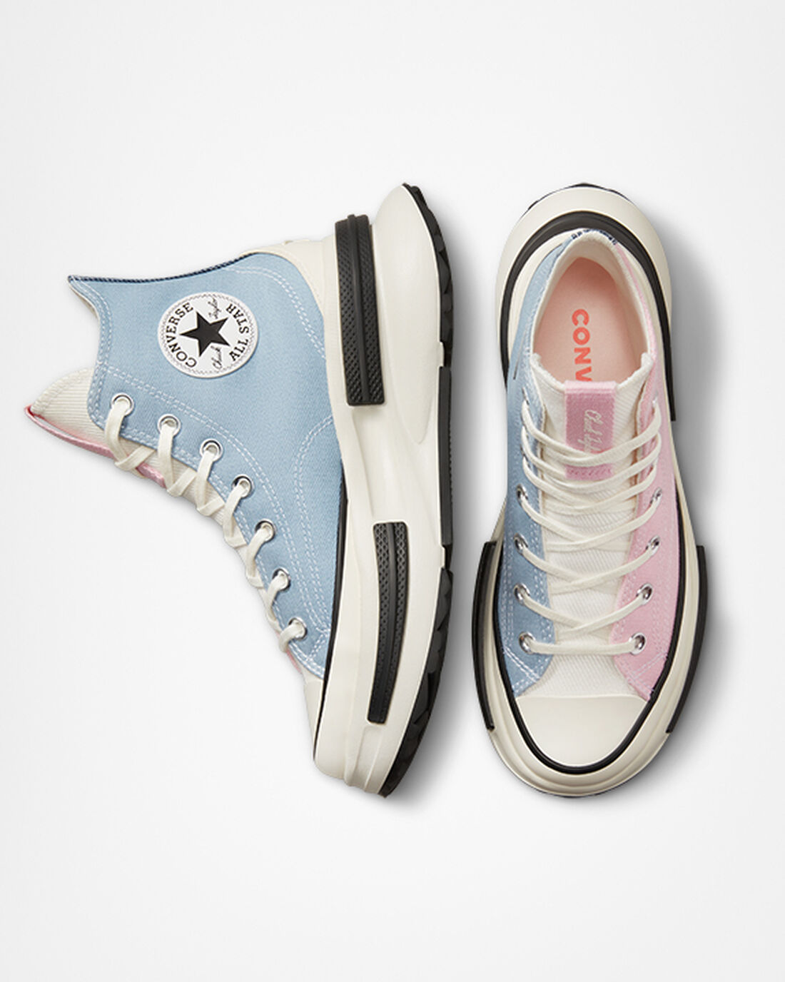 Women's Converse Run Star Legacy CX Denim & Canvas High Top Sneakers Orange Pink | Australia-82543