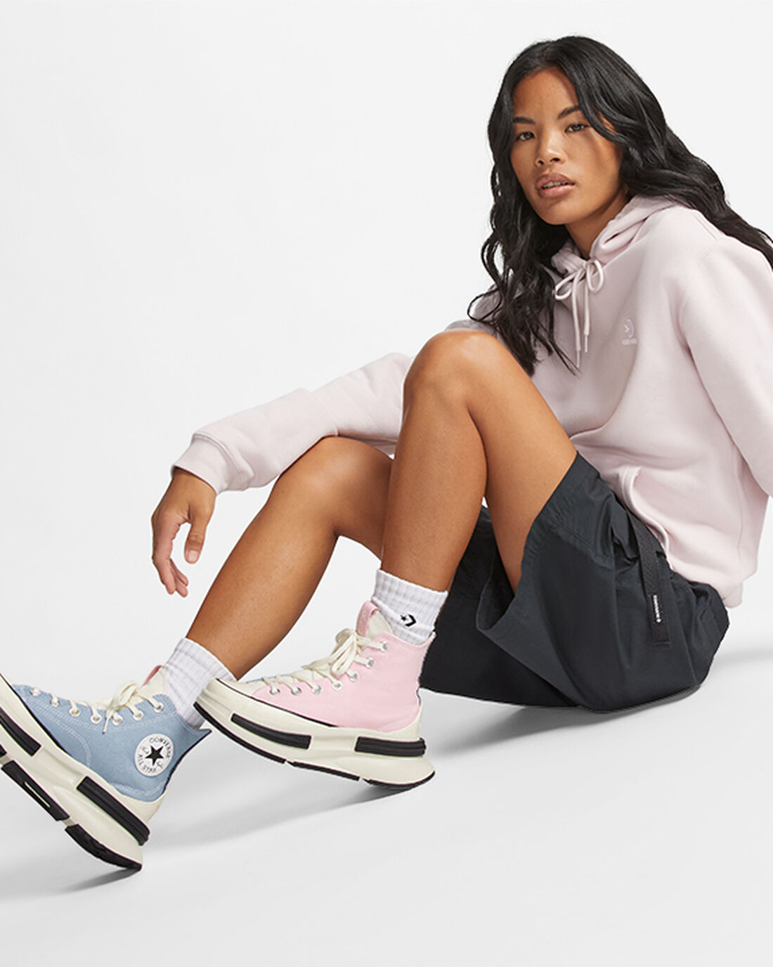 Women's Converse Run Star Legacy CX Denim & Canvas High Top Sneakers Orange Pink | Australia-82543