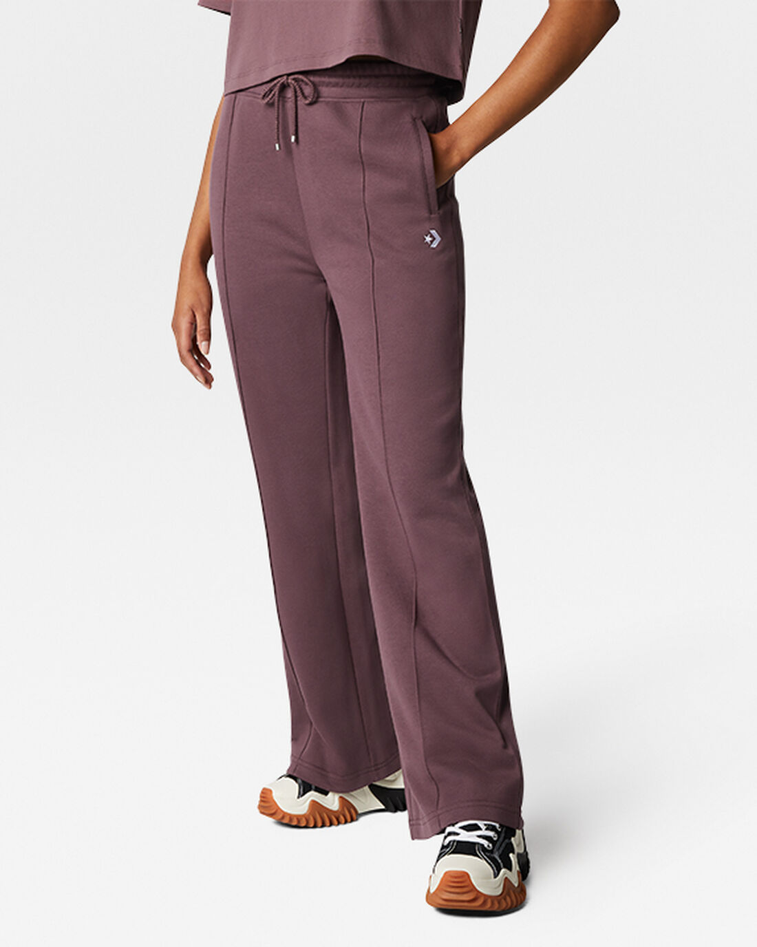 Women\'s Converse Wide Leg Knit Pants Purple | Australia-38061