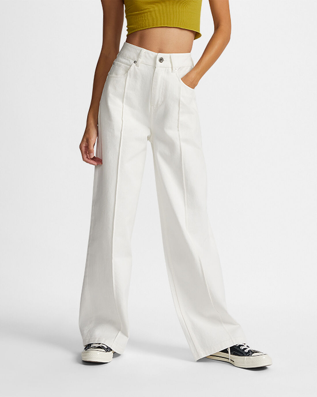 Women\'s Converse Wide Leg Twill Pants White | Australia-28463